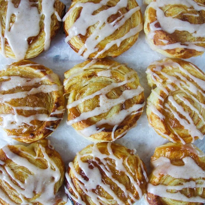 Vegan cinnamon rolls made with Holy Lama Spice Drops