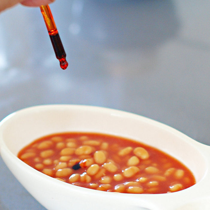 Baked beans curry made with Garam Masala and Red Chilli Spice Drops