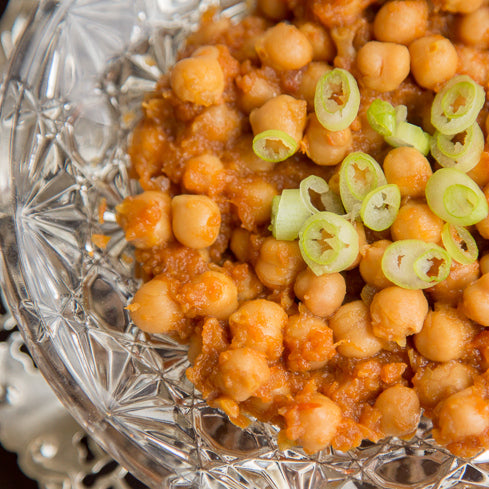 Chickpea curry served with rice, flavoured using Spice Drops natural extract.