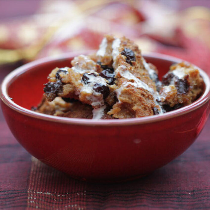 Christmas bread and butter pudding made with Lemon and Mulling Spices Spice Drops
