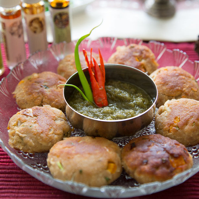 Golden fried fish cutlets made with Garam Masala and Paprika Spice Drops.