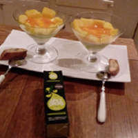 Lemongrass pannacotta with mango made using Lemongrass Spice Drops
