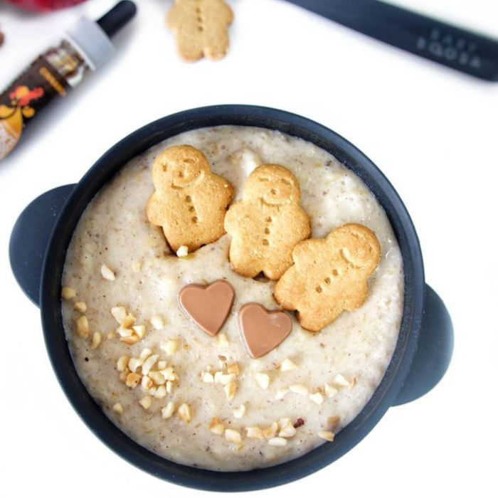 Apple cinnamon and gingerbread porridge made with Cinnamon Spice Drops.