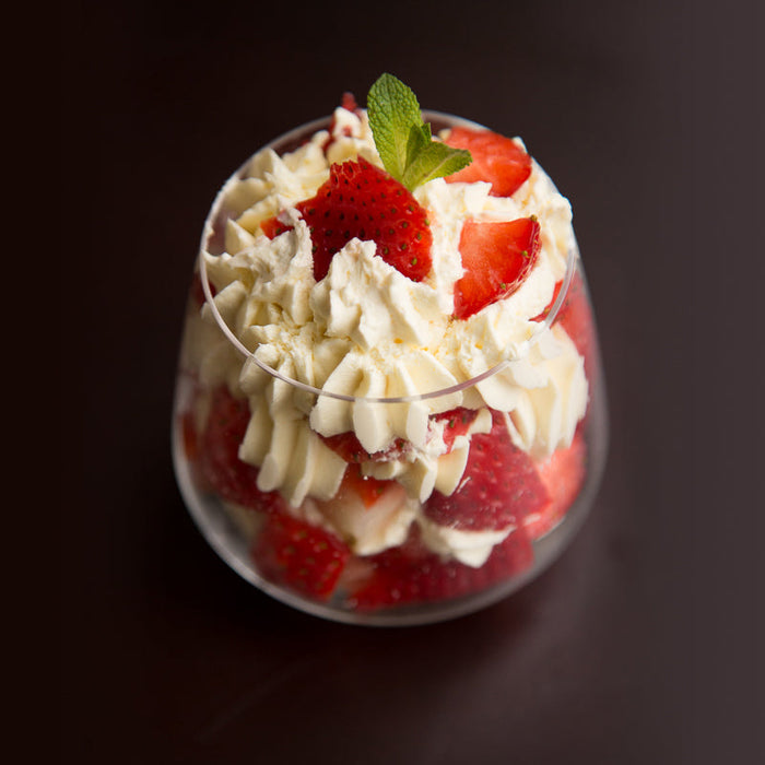 Strawberries with Spice Drops infused cream for a classic afternoon tea dessert.