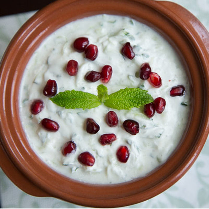 Cucumber tzatziki dip made with Cumin Seed and Paprika Spice Drops