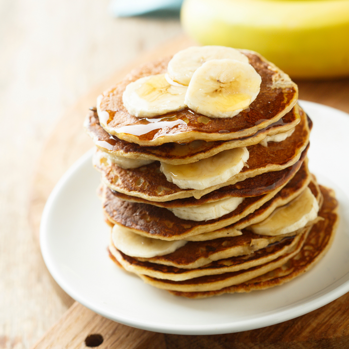 Easy vegan pancakes made with Vanilla Spice Drops.