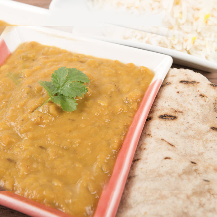tarka daal with spice drops