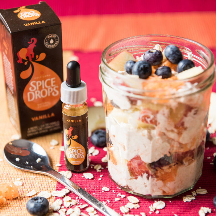 A bottle of Holy Lama Natural Vanilla Extract Spice Drops.
