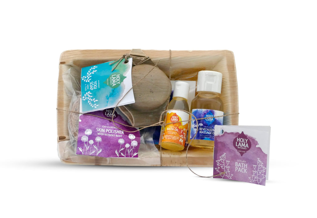 Luxury Bath Pack Gift Set, Ayurvedic, Natural & Vegan, Pamper Body Oils - Dec 2025 Expiry