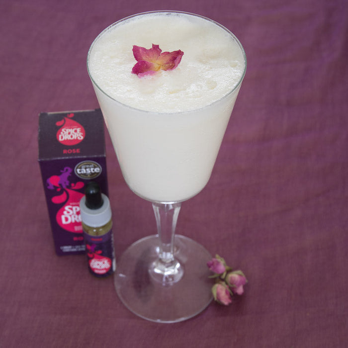 drink made with rose spice drops