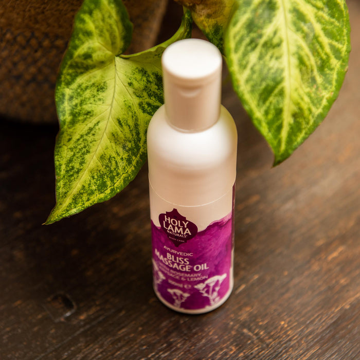 Ayurvedic Massage Oil With Rosemary, Petitgrain & Clary sage Oils - Bliss (Natural & Vegan)