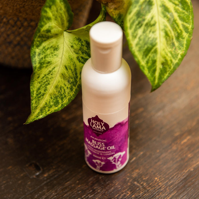 Ayurvedic Massage Oil With Rosemary, Petitgrain & Clary sage Oils - Bliss (Natural & Vegan) - July 2026 Expiry