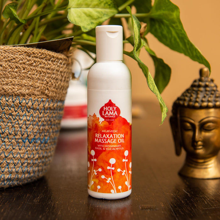 Ayurvedic Massage Oil With Lavender, Rosemary & Eucalyptus Oils (Natural & Vegan) - Relaxation